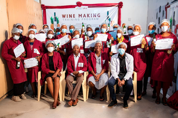 The trainers and trainees of wine making training program conducted at Ava Santiago Investment Building Centre Ubungo Dar Es salaam, Tanzania